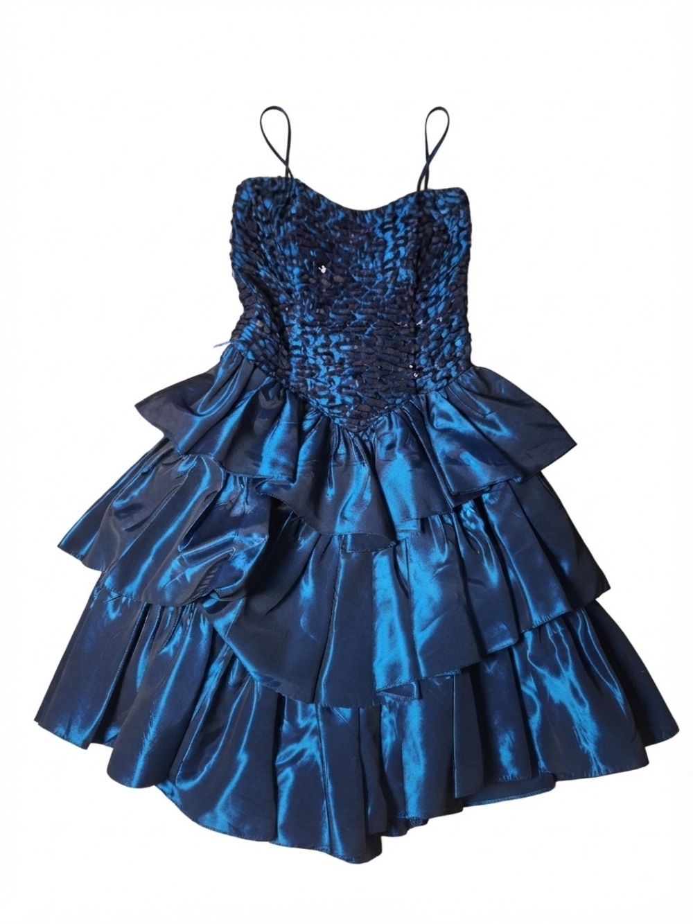 Gunne Sax | Dresses | Vintage 8s Gunne Sax Blue Shimmering Ruffle Cocktail Mini Dress Size 56